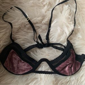 East and West Label Velvet Bralette
